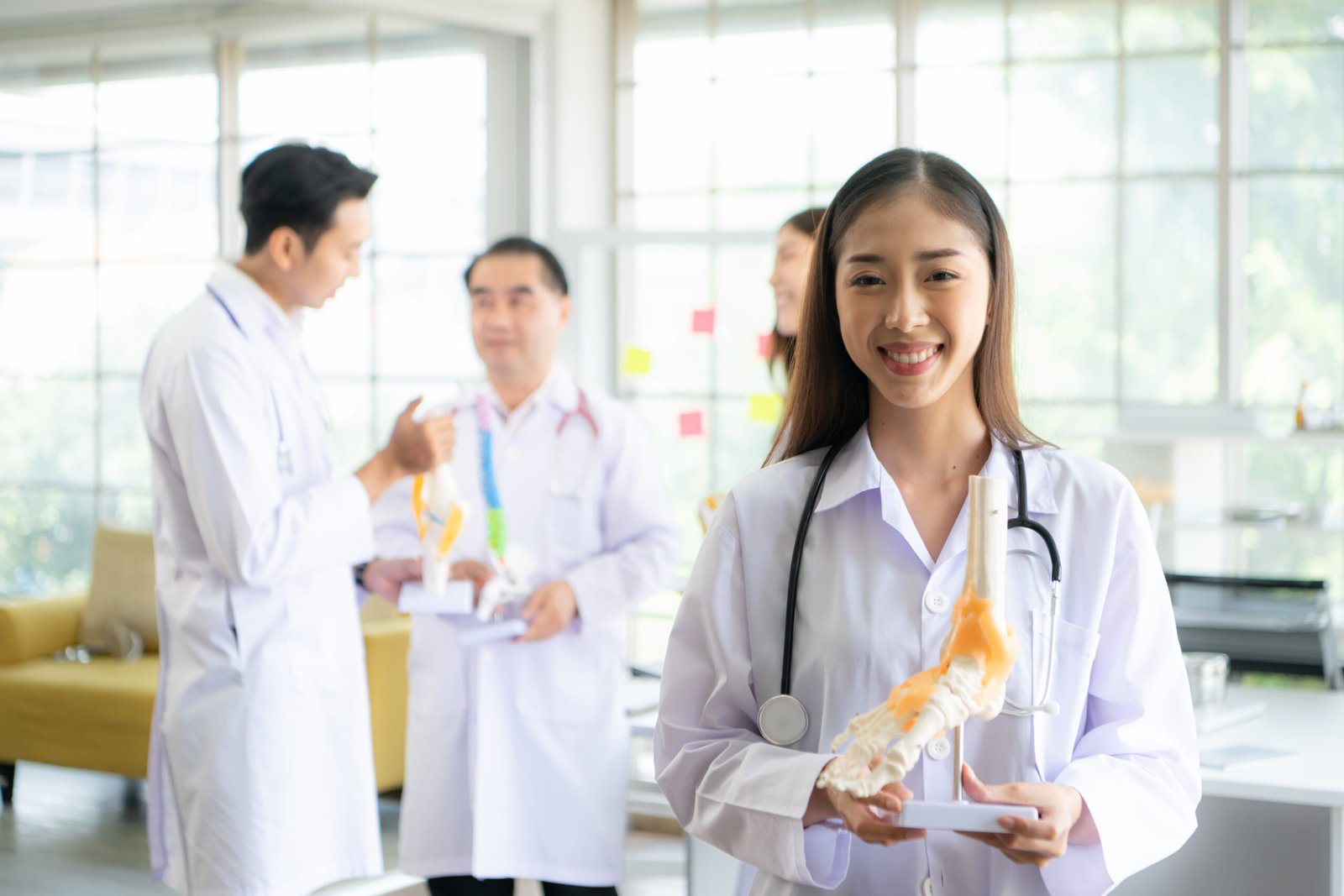 Portrait of medical professor and a medical student in a hospital